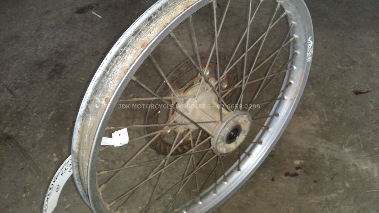 Front Wheel Hub Spokes Rim off a Kawasaki KX250 KX 250 125 1992 92