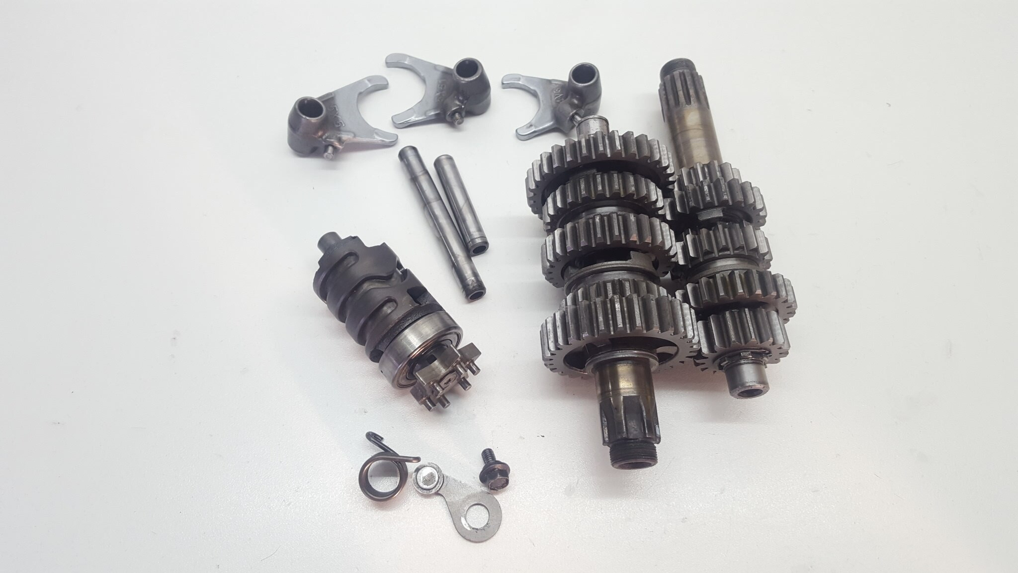 Transmission Gearbox Internals Yamaha YZ250K 1983 YZ 250 83 Fork Drum Shaft Gear Box