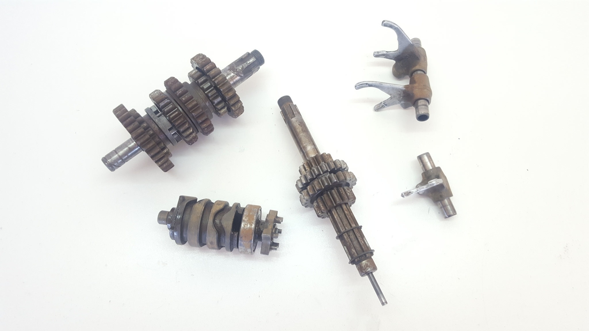 Incomplete Gearbox Yamaha YZ125 1981 YZ 125 H 81 Shift Fork Drum Shaft Gear 