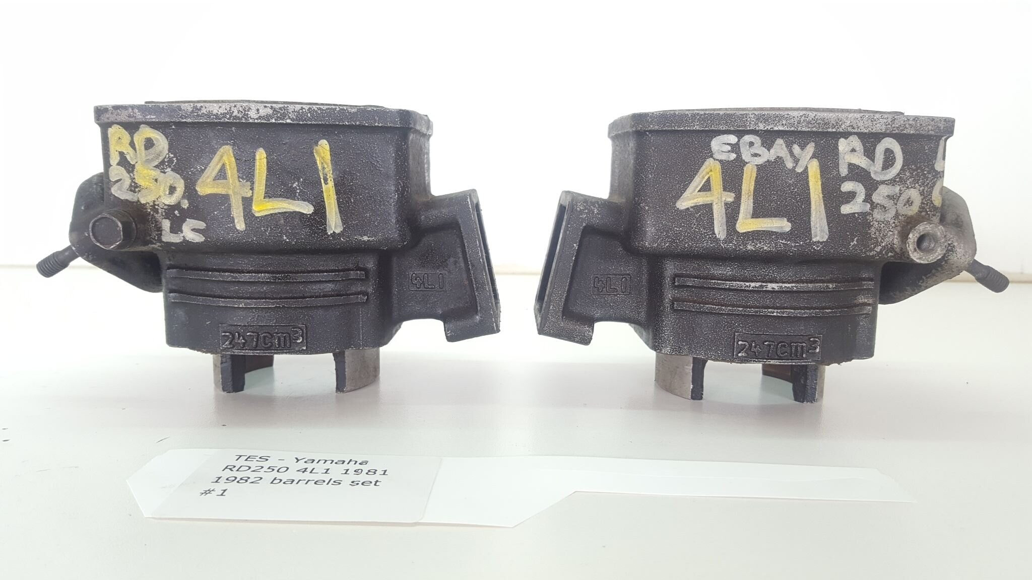 Cylinders Barrels Yamaha RD250 4L1 RD 250 Matching Pair Of Jugs Pots Bore