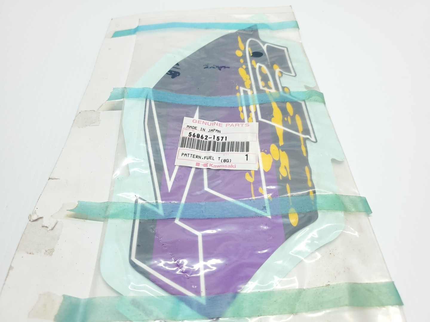 New Kawasaki 1999 KLR 250 LH Fuel Tank Pattern Decal 56062-1571 NOS