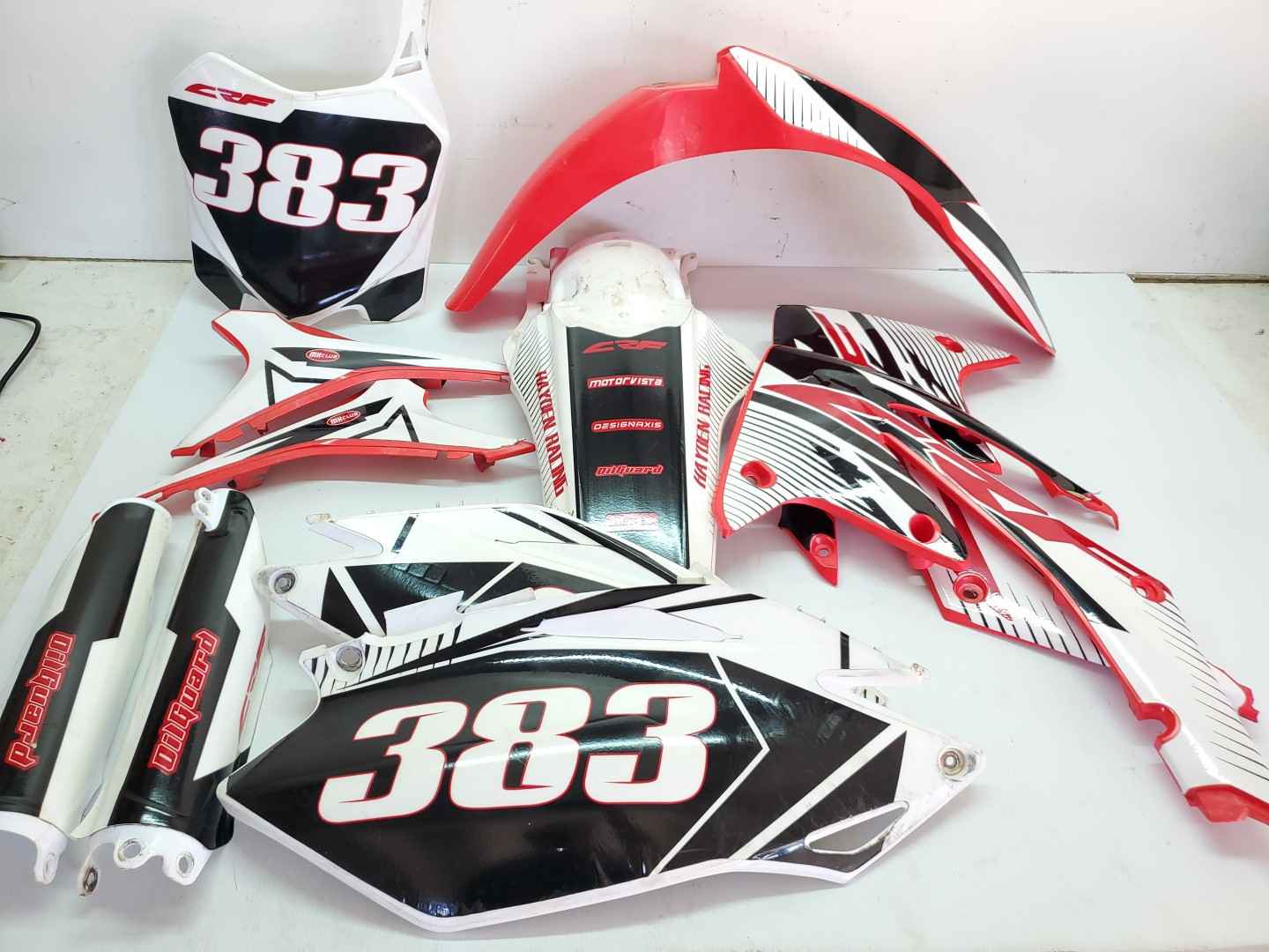 Honda CRF250R 2011 Plastics Kit Fender Side Cover Fork Guard Race Plate CRF 250 R 11-13 #885
