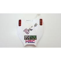 Race Plate White Kawasaki KX250F KXF KX 250F 250 Suzuki RMZ250 RMZ Front Number Cover 2004-2005