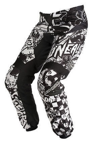 Oneal Element Adult Pants in Wild Black & White Size 38