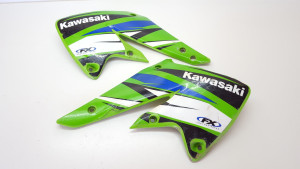 Radiator Shrouds Pair Kawasaki KX250F KXF KX 250F 250 Suzuki RMZ250 RMZ Green Left Right Side Covers Plastic 2004-2005